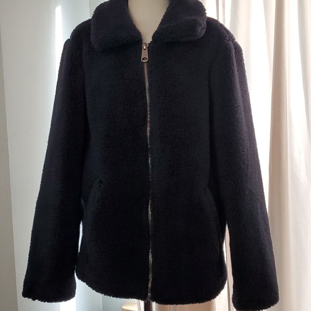 Sebby Collection navy blue teddy bear fleece large